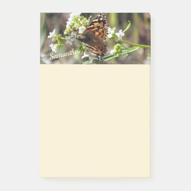 Notas Post-it® Mariposa personalizada 4x6 (Anverso)
