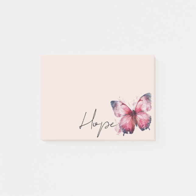 Notas Post-it® Mariposa rosa rosa Rubor Hope (Anverso)