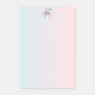 Notas Post-it® Mariposa rosa y azul claro
