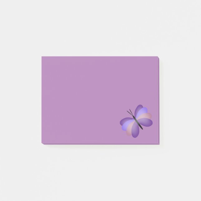 Notas Post-it® Mariposa rosa y morada de bonito (Anverso)