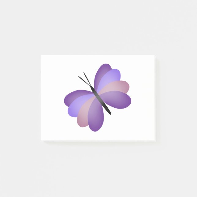 Notas Post-it® Mariposa rosada y púrpura bonita (Anverso)