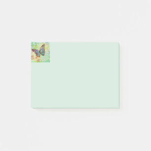 Notas Post-it® Mariposa verde azulado y púrpura 