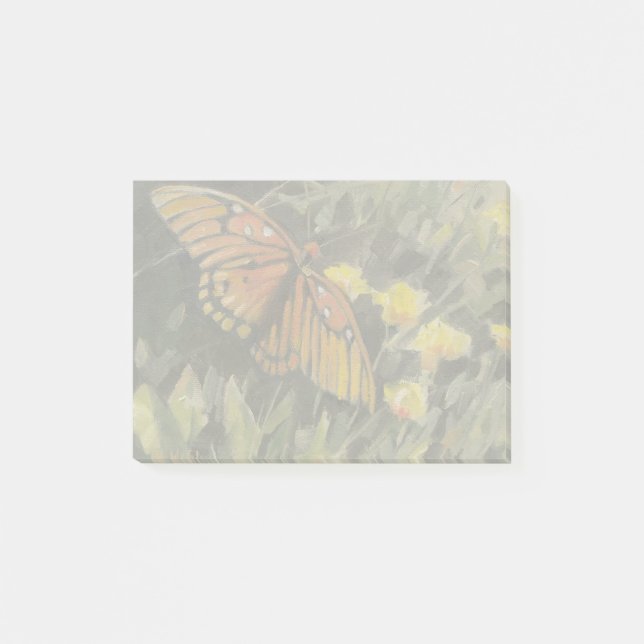 Notas Post-it® Mariposa y flores amarillas (Anverso)