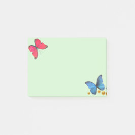 Notas Post-it® Mariposas azules y rojas & lunares de confeti dora