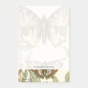 Notas Post-it® Mariposas en tándem sobre las hojas verdes