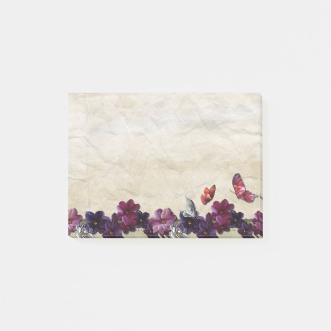 Notas Post-it® Mariposas florales (Anverso)
