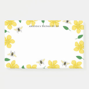 Notas Post-it® Mariposas y abejas - Nombre personalizado