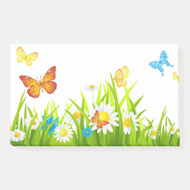 Notas Post-it® Mariposas Y Flores (Anverso)