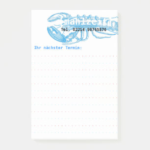 Notas Post-it® Mariscos azul vintage hummer postits
