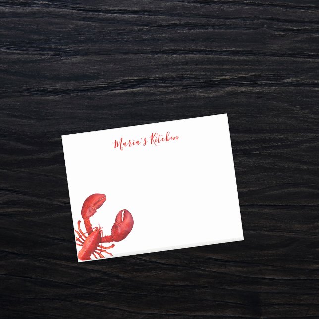 Notas Post-it® Mariscos de langosta marisco nombre blanco rojo (Subido por el creador)