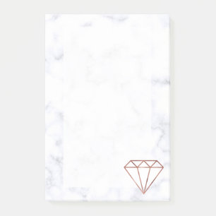 Notas Post-it® mármol blanco de diamante blanco color burdeos ro