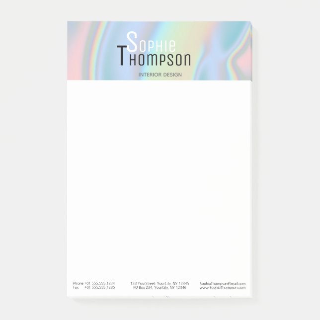 Notas Post-it® Mármol líquido holográfico moderno (Anverso)