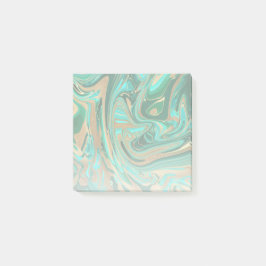 Notas Post-it® Mármol líquido verde y dorado