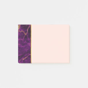 Notas Post-it® Mármol morado y dorado moderno