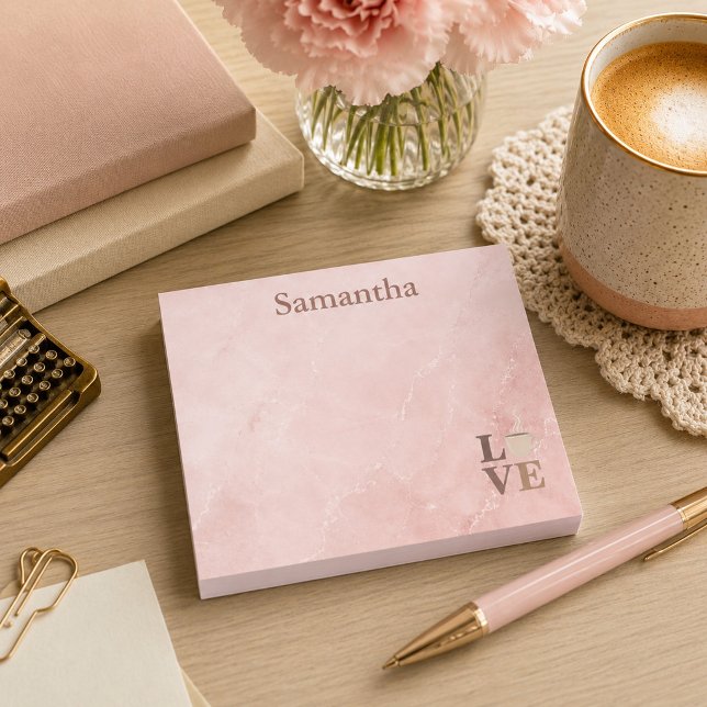 Notas Post-it® Mármol Rosa Polvoriento Café Amor   (Subido por el creador)