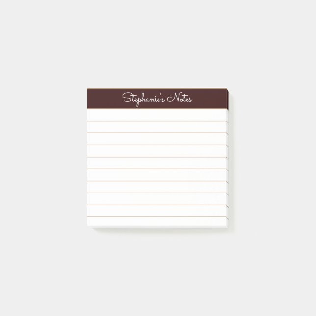 Notas Post-it® Marrón Chocolate Simplemente Moderno Personalizado (Anverso)