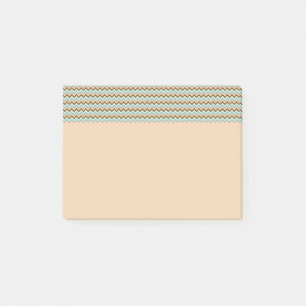 Notas Post-it® Marrón y turquesa Zigzag Chevron