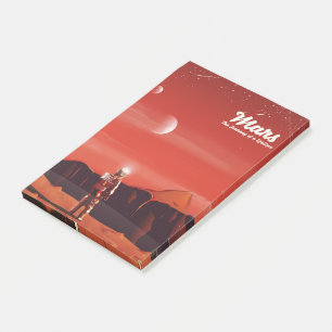 Notas Post-it® Mars Science fiction vintage travel poster