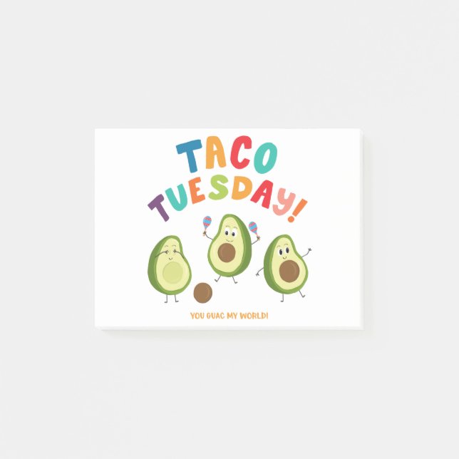 Notas Post-it® ¡Martes Taco!Aguacates (Anverso)