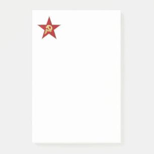 Notas Post-it® Martillo y hoz en la estrella roja