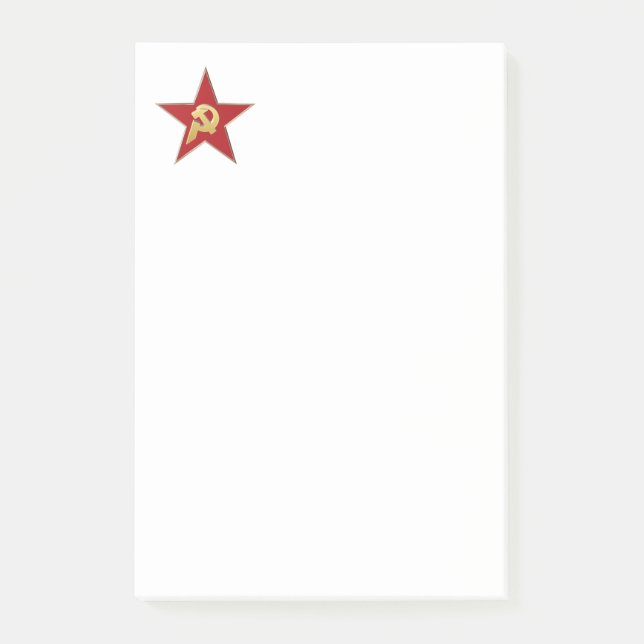 Notas Post-it® Martillo y hoz en la estrella roja (Anverso)