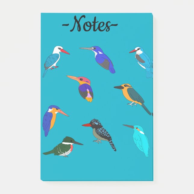 Notas Post-it® Martín pescadores (Anverso)