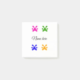 Notas Post-it® Mascota colorido de garra de perro añada el nombre