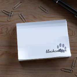 Notas Post-it® Mascota Paw Imprimir Gato Personalizado Lover Blan