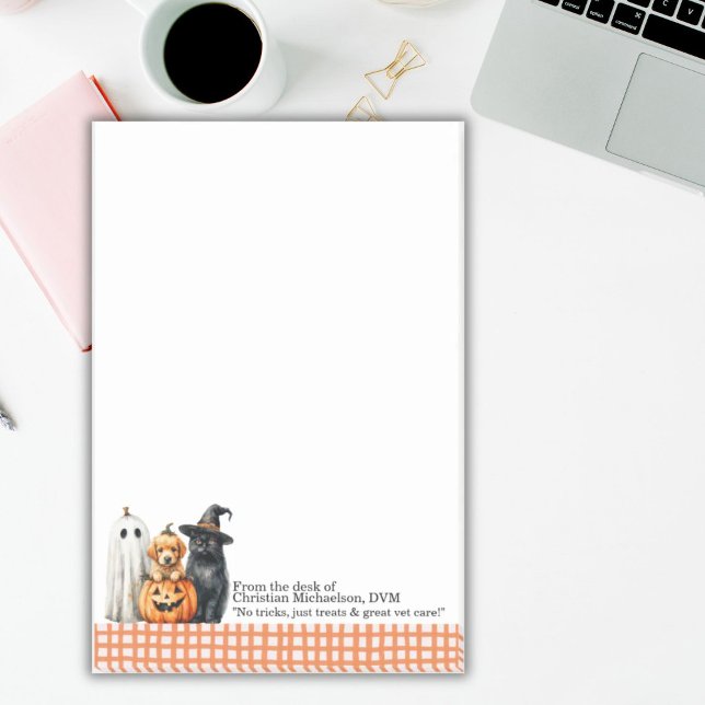 Notas Post-it® Mascotas de Halloween Nombre veterinario personali (Subido por el creador)