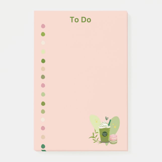 Notas Post-it® Matcha y Macarons (Anverso)