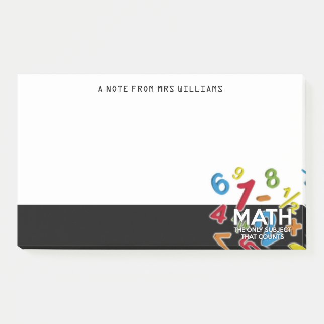 Notas Post-it® Matemáticas, el único sujeto que cuenta (Anverso)