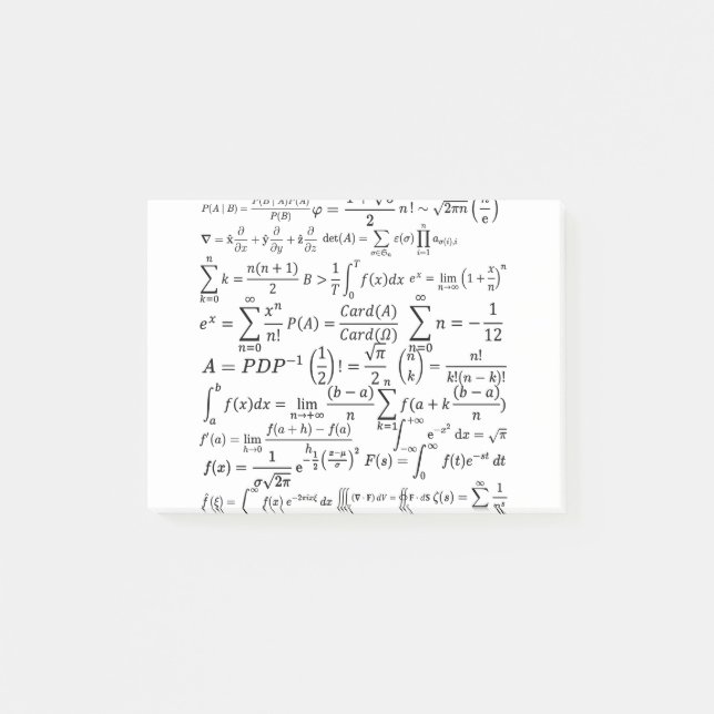 Notas Post-it® math equations and formulas (Anverso)