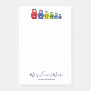 Notas Post-it® Matryoshka Muñecas rusas de nidificación