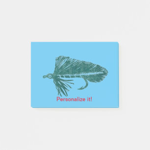 Notas Post-it® Matuka verde aerodinámica pesca con mosca, arte de