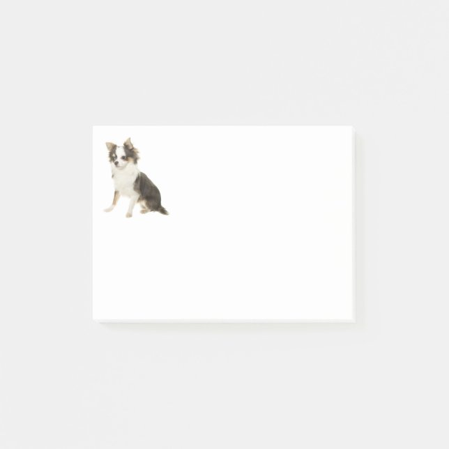 Notas Post-it® Me encanta el pelo largo Chihuahua Perro cachorro (Anverso)
