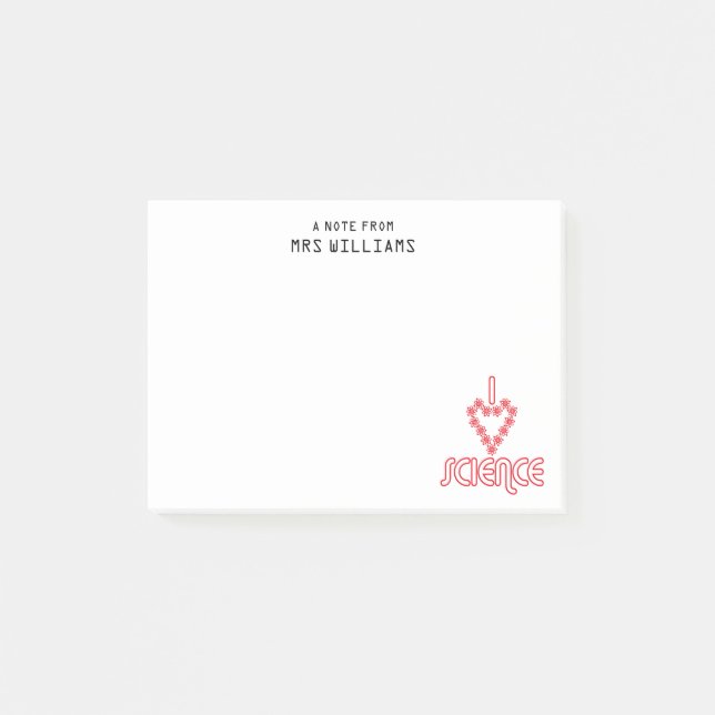 Notas Post-it® Me encanta la ciencia (Anverso)