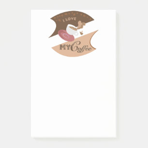 Notas Post-it® Me encanta mi café retro Java