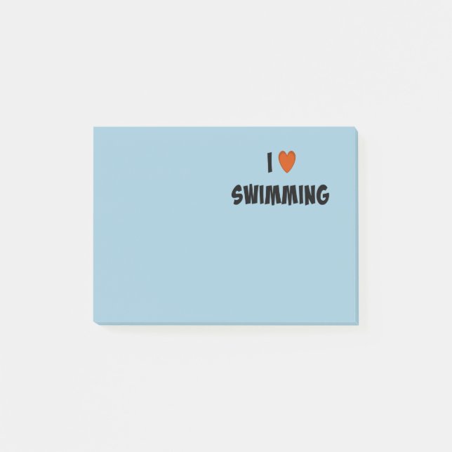 Notas Post-it® Me encanta nadar (Anverso)