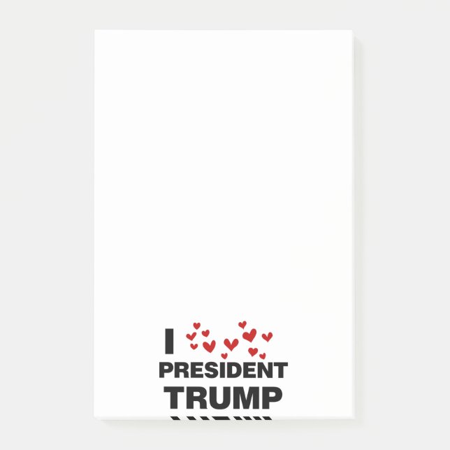 Notas Post-it® Me encantan los corazones del presidente Trump (Anverso)