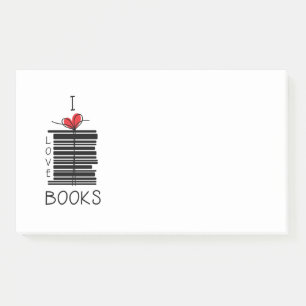 Notas Post-it® "Me encantan los libros"