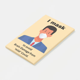Notas Post-it® Me enmascaro para evitar daño cerebral