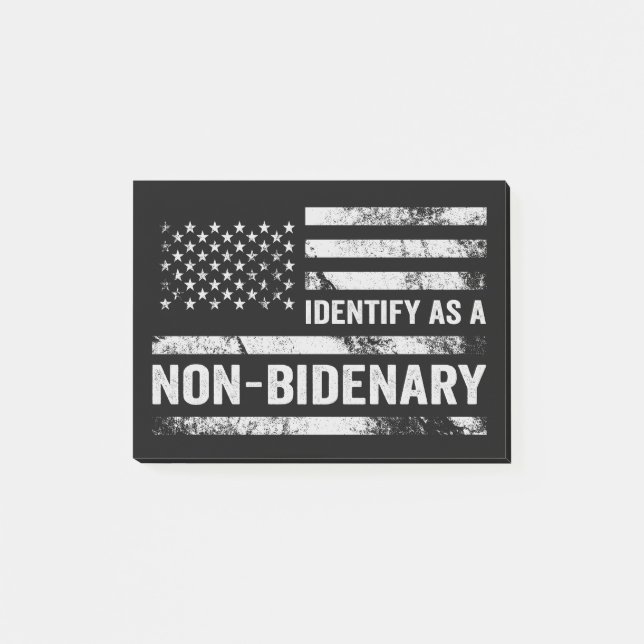 Notas Post-it® Me Identifico Como Bandera Estadounidense No Biden (Anverso)