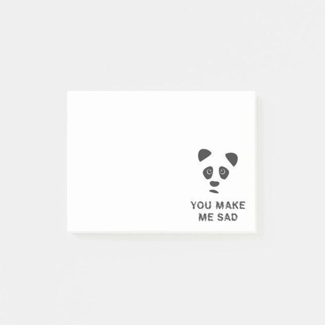 Notas Post-it® Me pones triste. Triste panda. (Anverso)