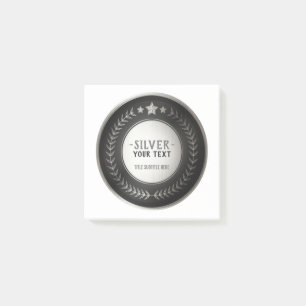 Notas Post-it® MEDALLA DE PLATA Campeón IMPRESIÓN PERSONALIZADA e