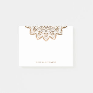 Notas Post-it® Medallón de oro Shimmer Elegante Mandala Horizonta