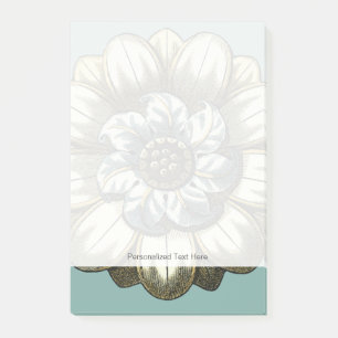 Notas Post-it® Medallón floral adornado en fondo azul claro