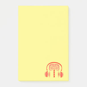 Notas Post-it® Médica Brain Tejido Escuchando música