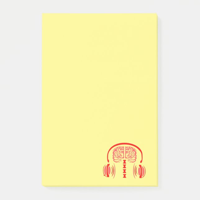 Notas Post-it® Médica Brain Tejido Escuchando música (Anverso)
