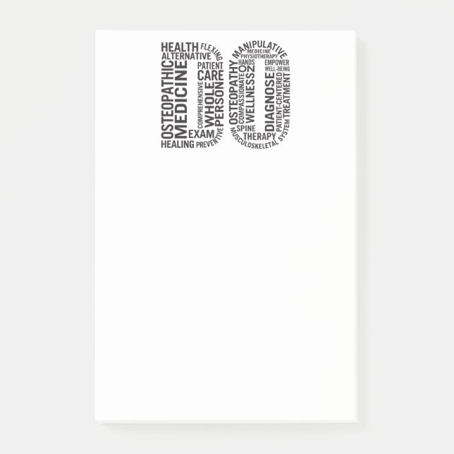 Notas Post-it® Médica de Medicina Osteopática DO Osteopatía (Anverso)