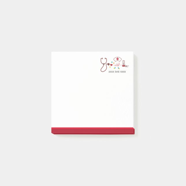 Notas Post-it® Médica, Enfermería, médico, hospital (Anverso)